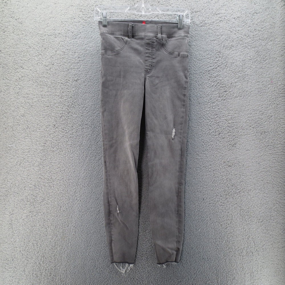 Spanx Cropped Womens Size Small Gray Medium Wash Denim Mid Rise Jeans
